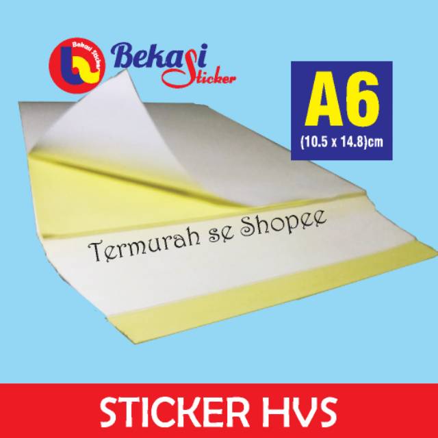 

Stiker hvs( doff) A6 1 pak @ 100 lembar relis kuning