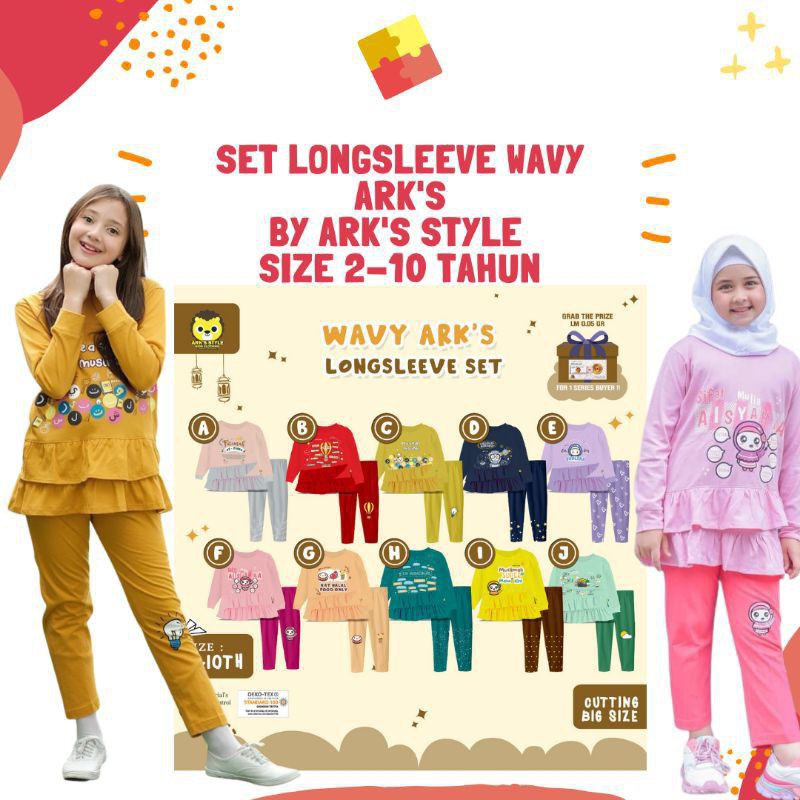 Wavy arks longsleeve set ark's style/ wavy tunik set ark'a style