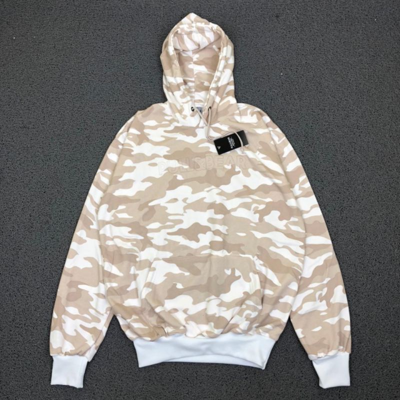 HOODIE PULL &amp; BEAR CAMO EMBOS HIGH QUALITY PREMIUM