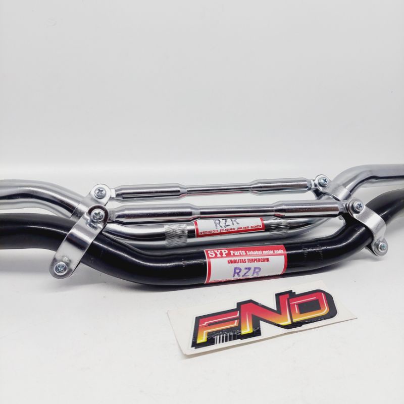 STANG STIR MOTOR RZR UNIVERSAL WARNA HITAM CHROME BAHAN BESI TEBAL HARGA MURAH SET STABILIZER