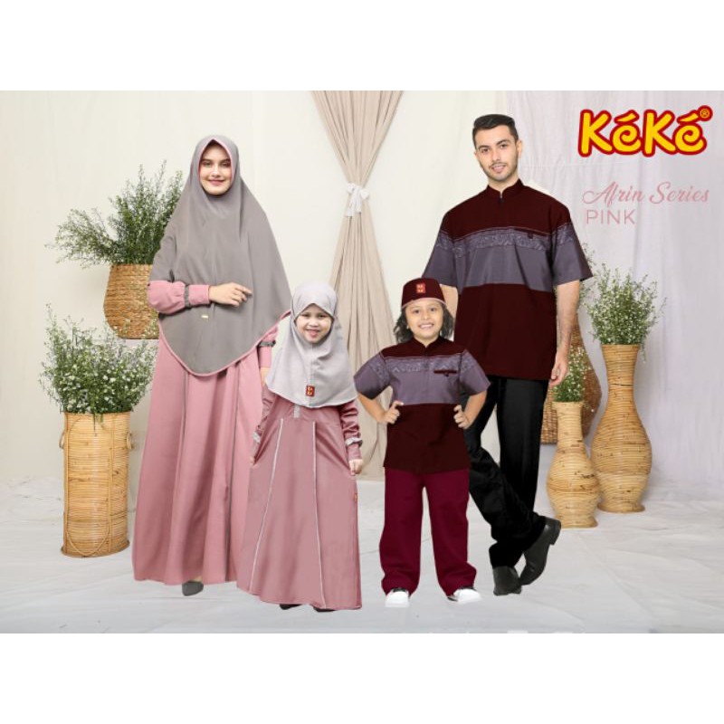 Koko Bapak Sarimbit Keke Afrin Series KDS RS 03 Dusty Lengan Pendek Jaguard Tencel  Xs Sd Xxl