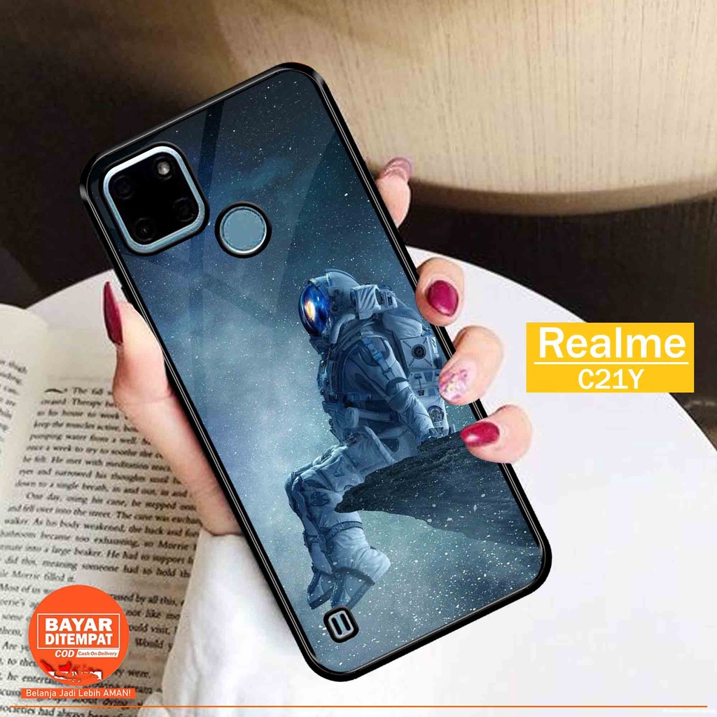 Sukses Case REALME C21Y - Hardcase 2D Glossy Realme C21Y - Silikon Hp Realme Motif [ Fold 13 ]  - Si