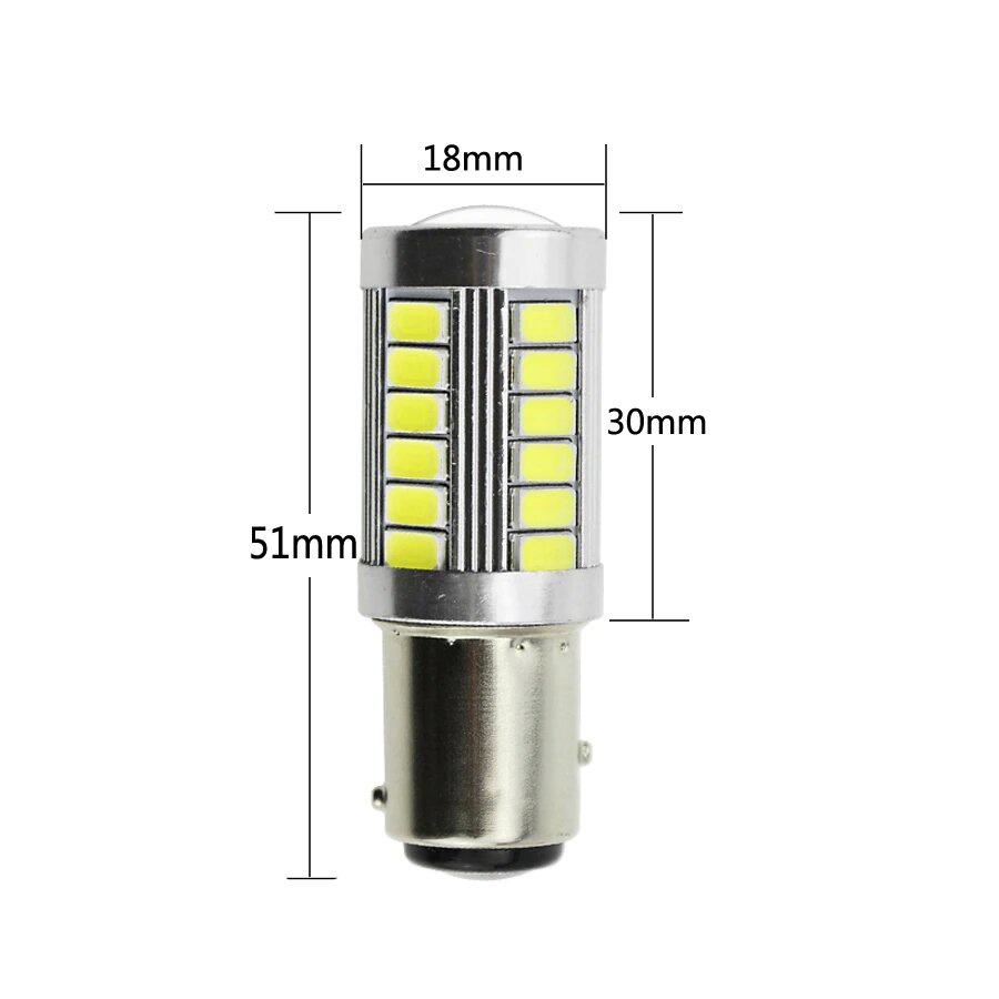 Lampu LED Rem Stoplamp 1157 S25 Bayonet 5730 33 Mata 12V Lensa