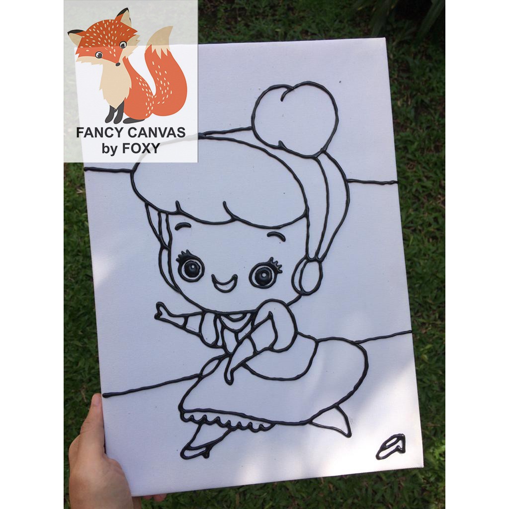 

UPDATE STOCK KANVAS LUKIS ANAK OUTLINE TIMBUL GAMBAR - CINDERELLA PERALATAN MELUKIS CANVAS ANAK
