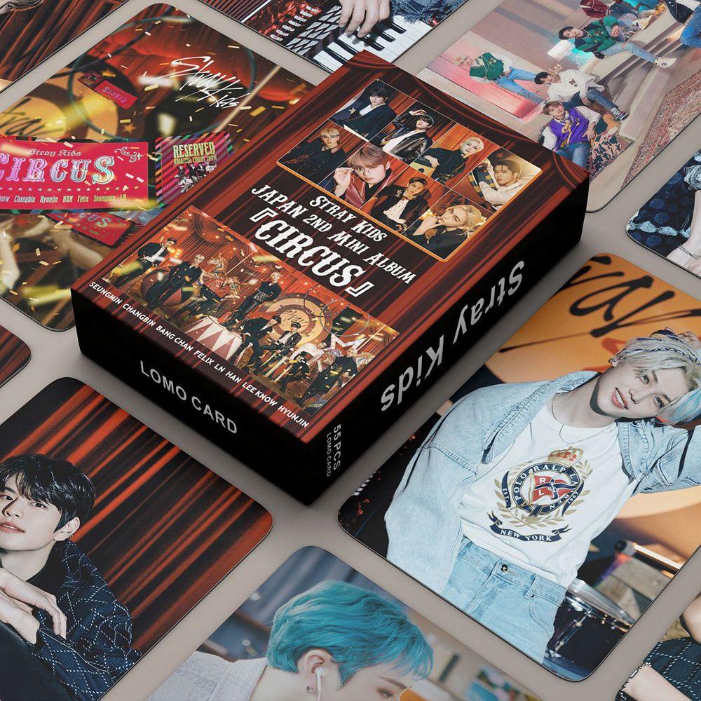Mxbeauty Stray Kids Photocard KPOP CIRCUS Christmas Evel Small Photo Card Greetings Card Postcards HD Cetak Kartu Foto Album Pameran Cewek