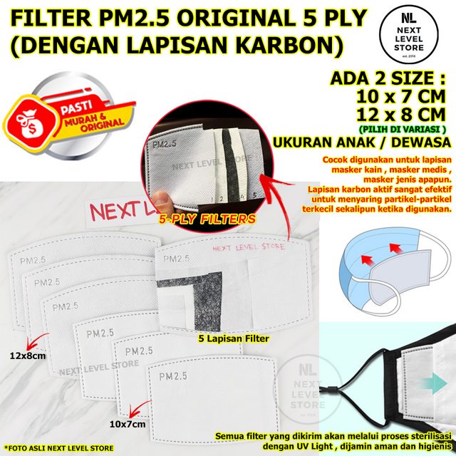 Refill Filter Masker PM 2.5 Tomo Kain N95 Mask Hepa - DEWASA - ANAK - PILIH DI VARIASI