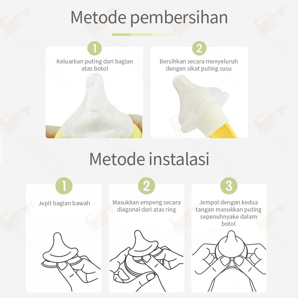Lakooe Dot bayi untuk pigeon BPA free nipple leher lebar Bahan silikon lembut-3