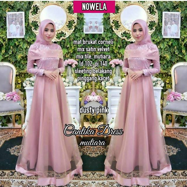 Cantika Dress Gaun Pesta Muslim Dress Muslimah Fashion Wanita Muslim Modern Drrss Haji Umroh