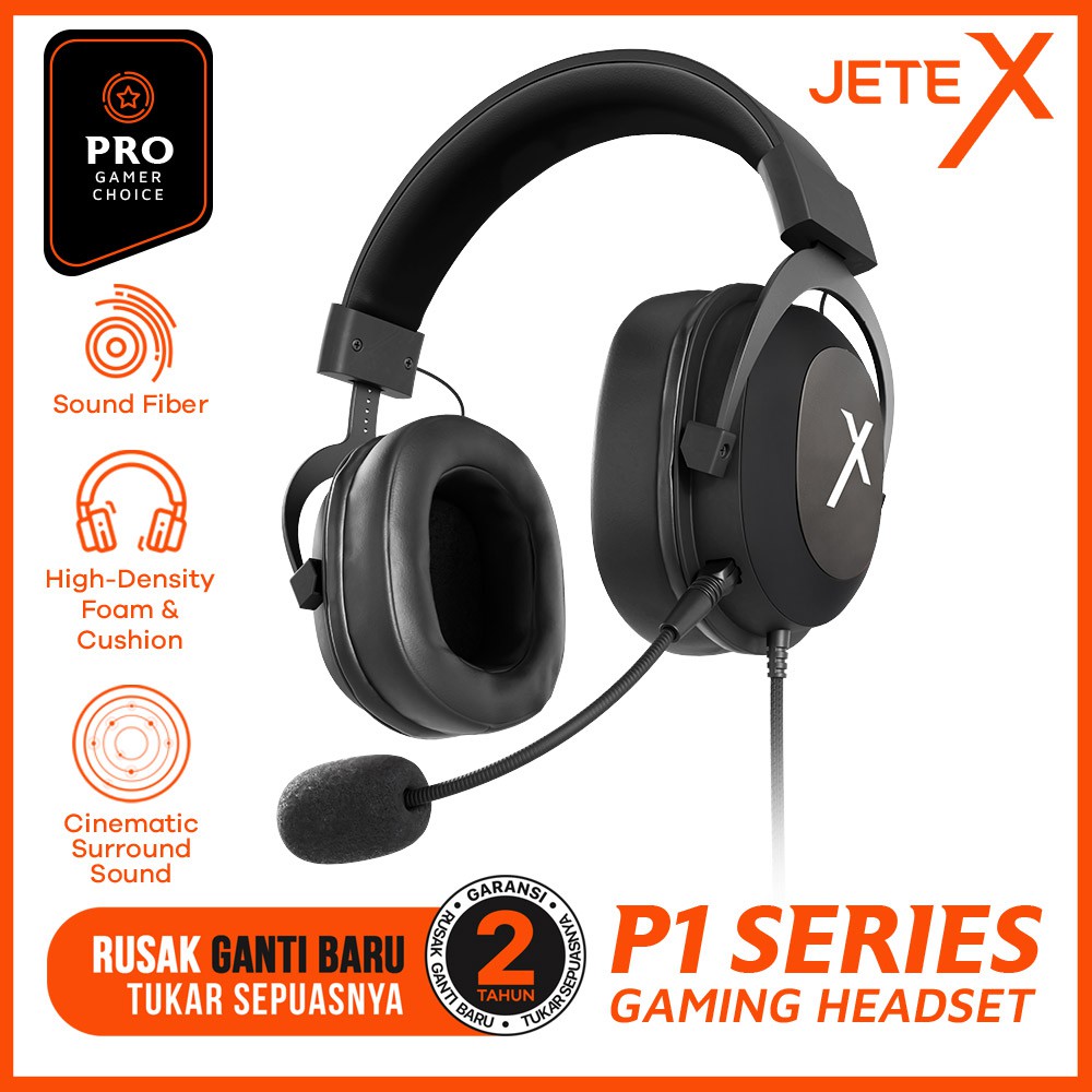 Headset Gaming I Headphone Gaming Pro JETEX P1 - Garansi 1th