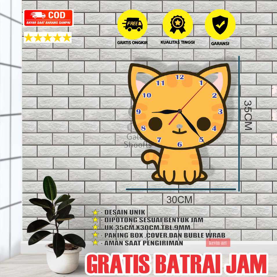 JAM DINDING KARAKTER UNIK KUCING LUCU ANIMAL CAT HEWAN AKSESORIS DINDING KAMAR TIDUR ANAK CEWE COWOK MINIMALIS AESTEHTIC MURAH 3d DEKORASI DINDING ARTISITIK ANTIK KADO HADIAH ULANG TAHUN ANAK BAGUS DISKON