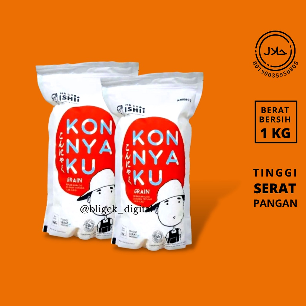 

Shirataki Konnyaku Rice Kecil 1kg / Beras Diet Konyaku rendah kalori