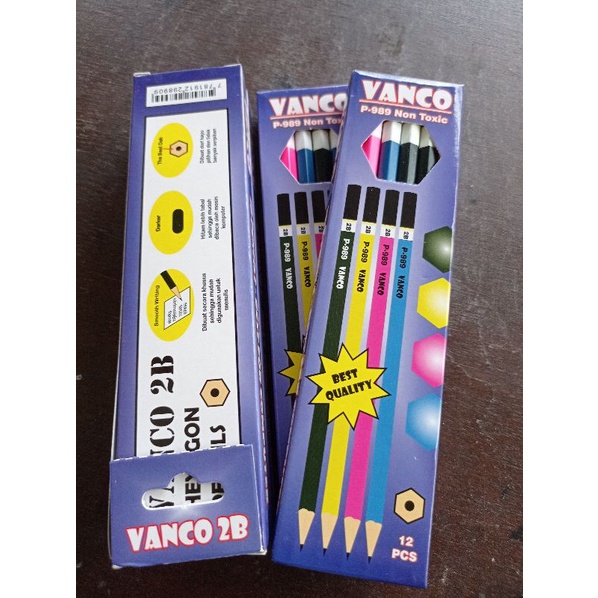 (12pcs) Pensil VANCO CLEVER STARK 2B Best Quality Warna-Warni Murah Grosir /Alat Tulis Pencil Untuk Komputer
