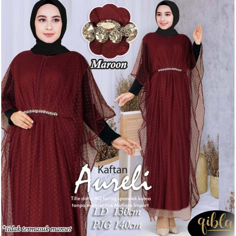 KAFTAN AURELIE // KAFTAN WANITA // KAFTAN LEBARAN // KAFTAN CANTIK // BAJU LEBARAN WANITA