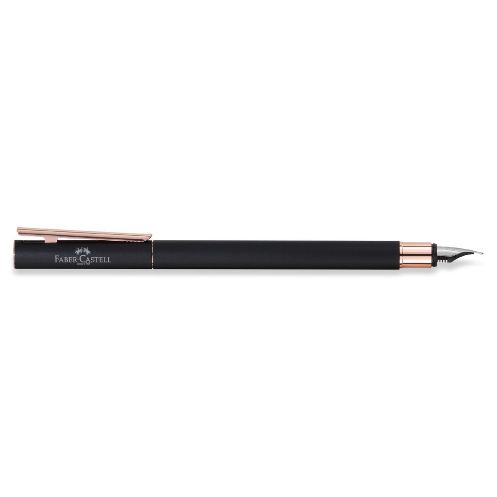 Faber-Castell Neo Slim Fountain Pen M Black Matt, Rose Gold Chromed