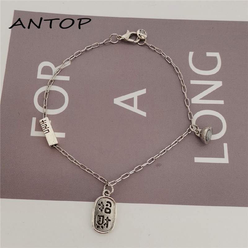 1 Pasang Lucky Couple Magnetic Gelang Pasangan Pacar Gelang Logam Hadiah Ulang Tahun ANTOP