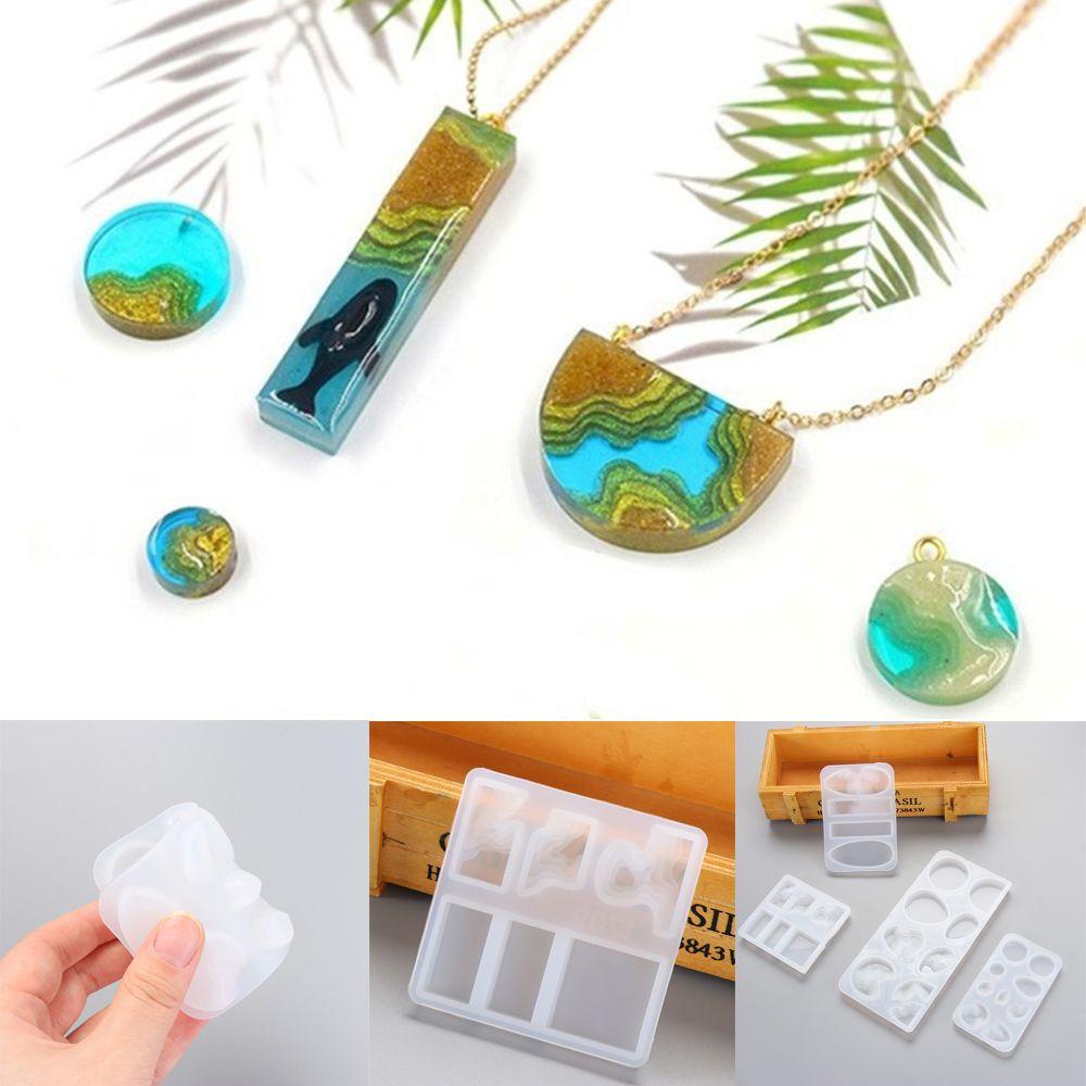R-flower Resin Cetakan Gantungan Kunci Mini Island Crystal Jewelry Making Tools