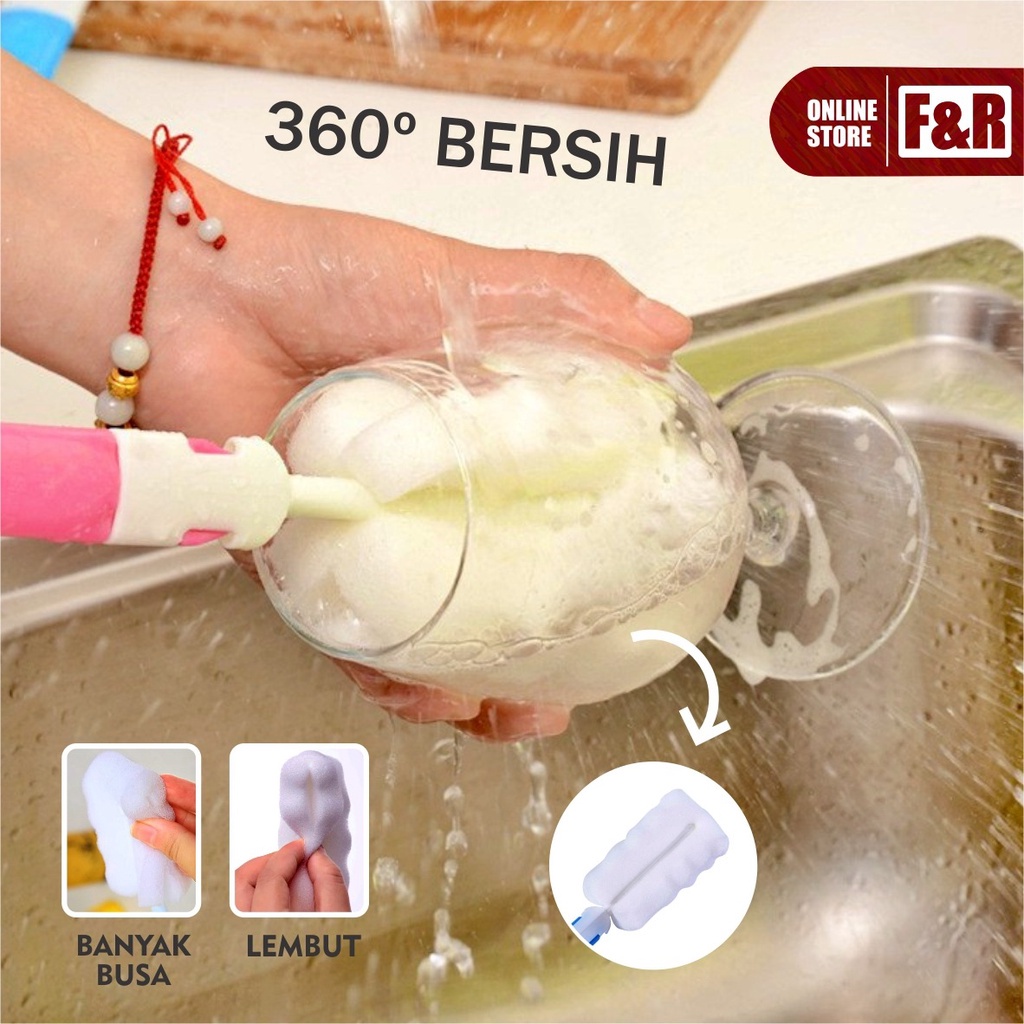 Pembersih Serbaguna Spons Pembersih Botol Susu Bayi Baby Botol Air Minum Pencuci Gelas Dot Termos