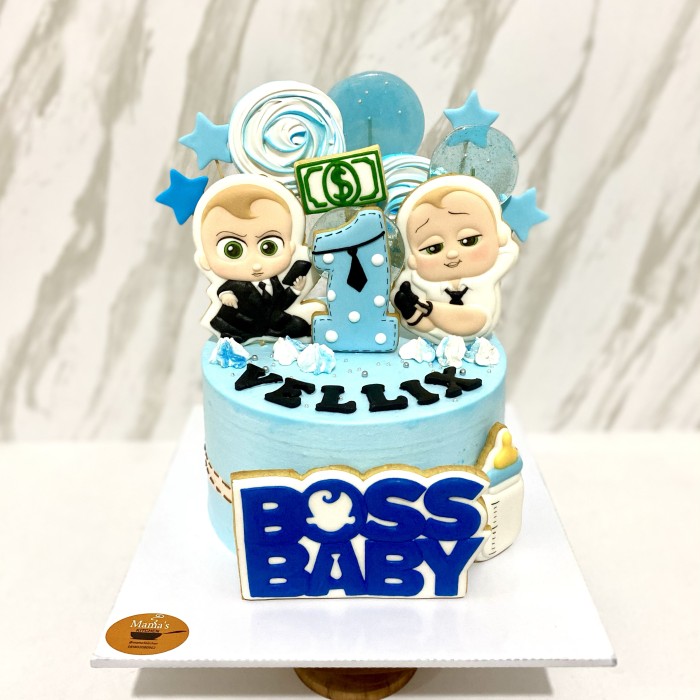 

kue ulang tahun butter cookies icing fondant baby boss cake