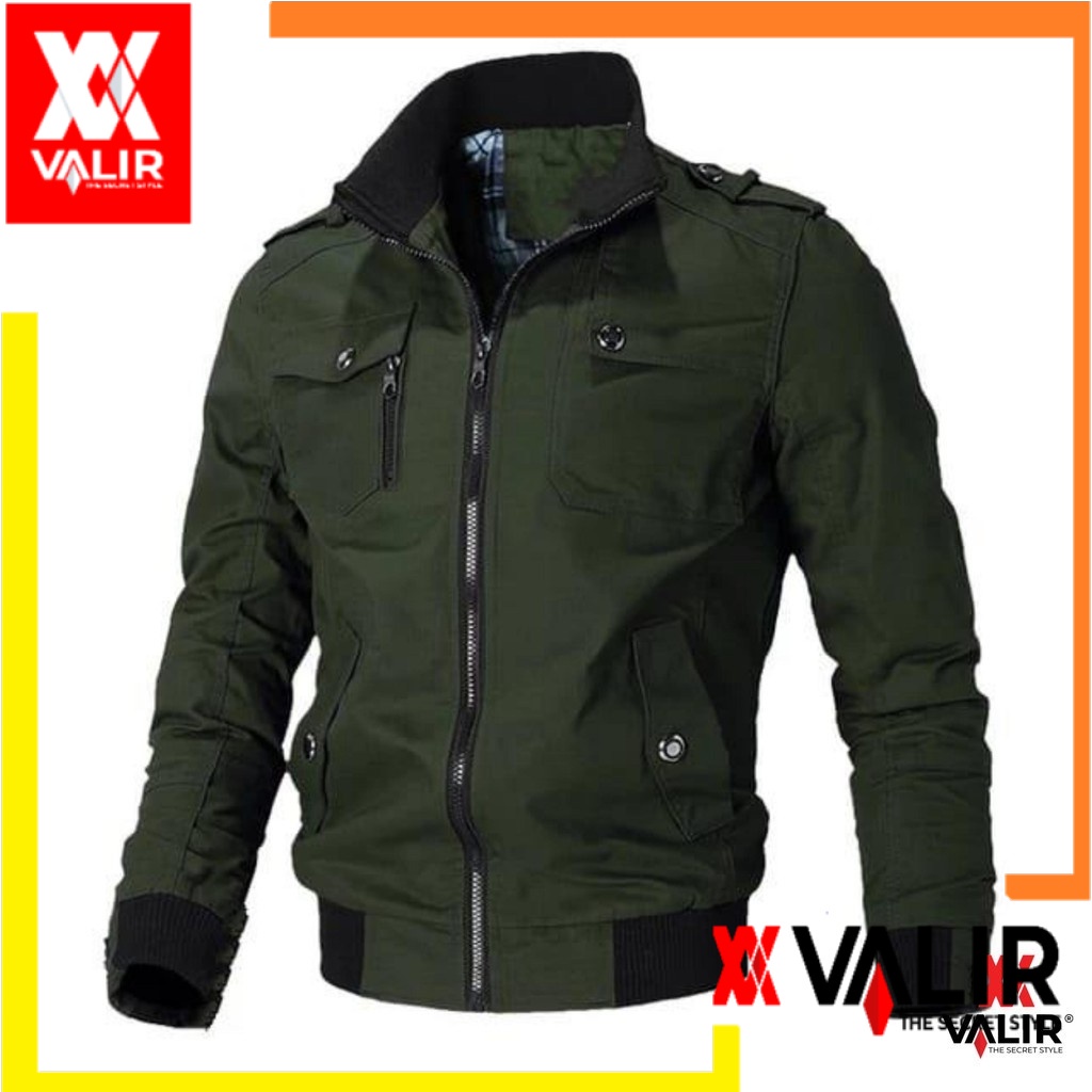 Valir merek jaket pria  ruster Casual Multifungsi Hitam 600gr - 1pcs