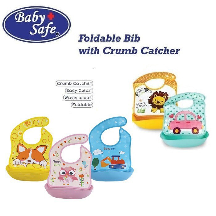 baby safe crumb catcher foldable bib / celemek makan bayi bib02 / tatakan liur