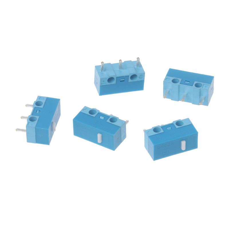 5pcs Saklar Micro Switch 20 Million Original Huano Dot Putih Biru Bahan Alloy Silver