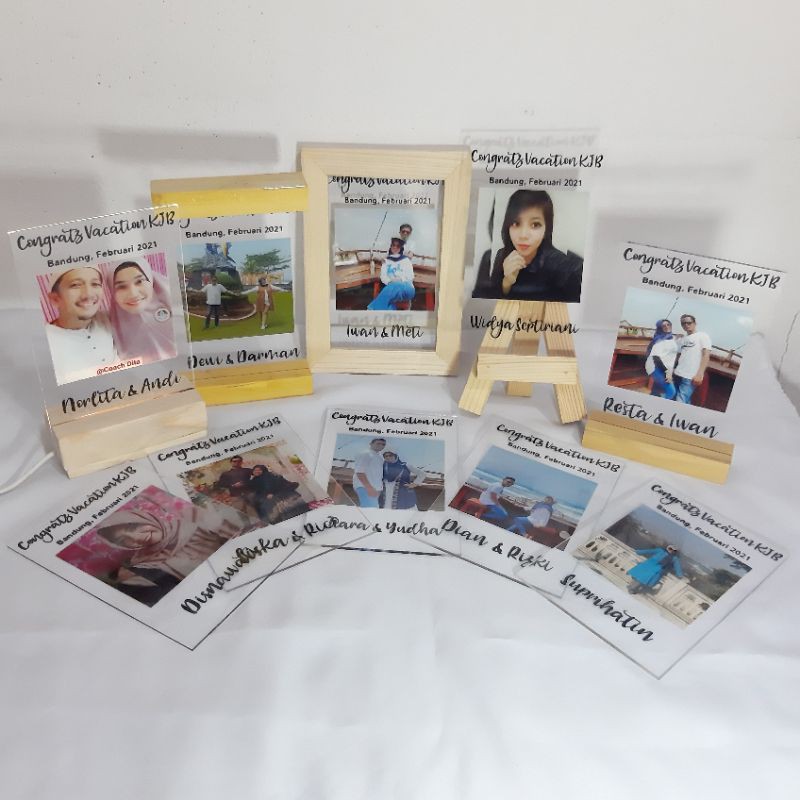[potrait] hand Lettering + photo In Frame / Bingkai / Custom Ucapan Selamat rustic Nama foto Gambar 