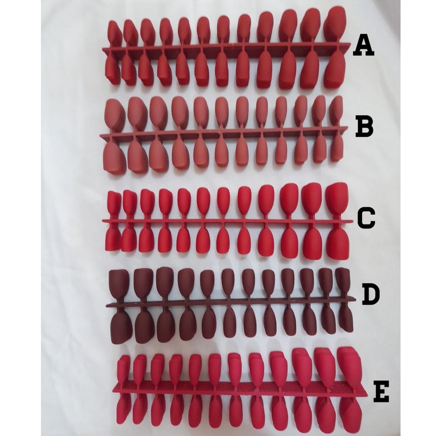 Kuku Palsu Warna Matte isi 24pcs Bentuk Lancip/Siletto