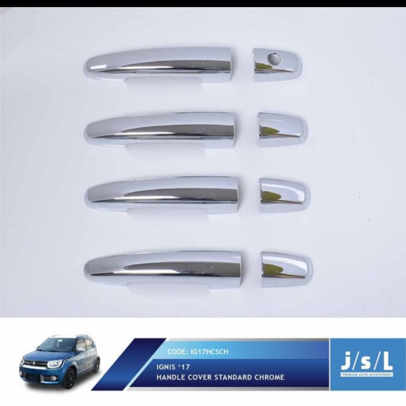 Cover handle pintu mobil Ignis 17/ Ertiga 18  kunci standar Hitam &amp; Chrome jsl