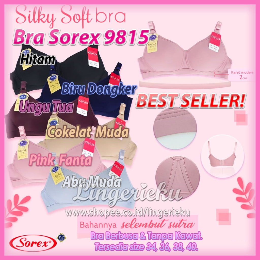 Sorex 9815 BH Bra Wanita Tanpa Kawat Busa Tipis Lembut Silky Soft