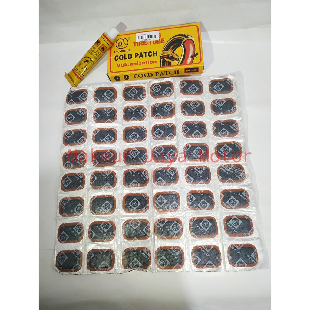 Tip Top /Tambal Ban Motor  Ban Sepeda /Tiptop /Cold Patch Vulcanization Tube Repair (Dpt 48pcs+lem)