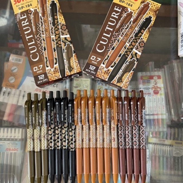 

( 1 pcs ) Ballpen Cetrek / Pulpen Culture / Retractable Pen / Pena Batik / Bolpoin BP-184 harga 1 pcs Joyko
