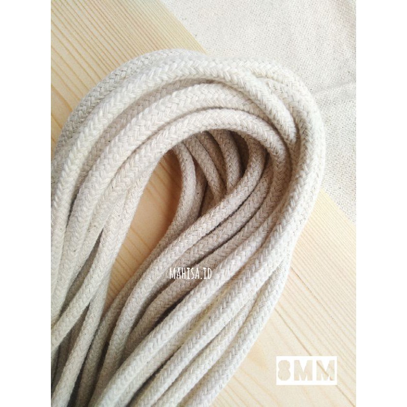 Tali Katun Kepang Tali Braided Macrame 8mm | Denim Yarn