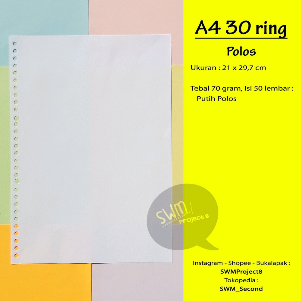 

Jual A4 30ring refill loose leaf isi binder filler kertas file polos putih terakhir