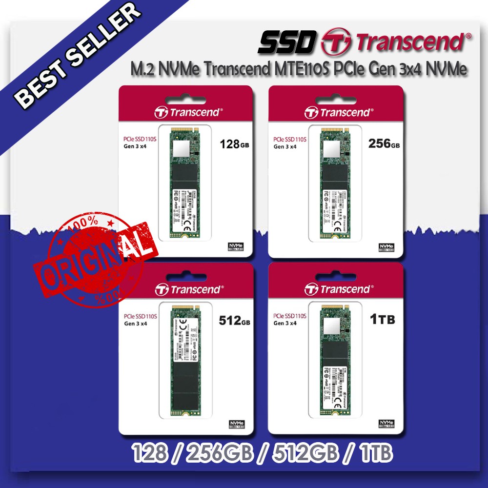 SSD M.2 NVME Transcend MTE110S 128GB / 256GB / 512GB / 1TB M.2 PCIe NVMe