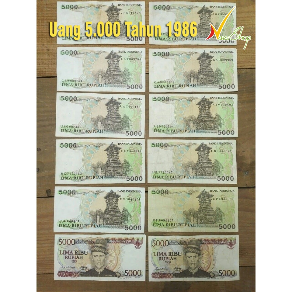 Uang Kuni 5000 rupiah 1986 /Uang Kertas Mahar / Teuku Umar