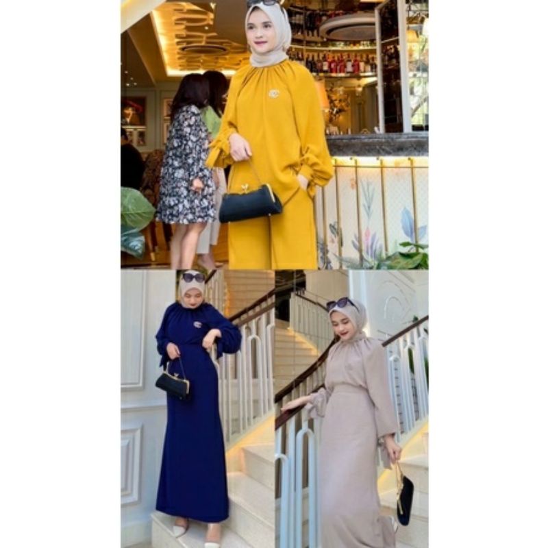 'New arrival' Laudya one set (rok dan celana).fashion wanita