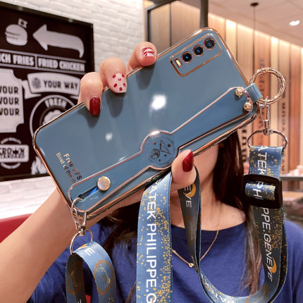 Case Vivo Y20S g Y20 Case Vivo Y53S Y51 Y51A Case Vivo Y12S V20 V20 SE Case Vivo Y50 Y17 Case Vivo Y15 Y12 Y30 Y30i S1 PRO V15 Y95 Y93 Y91 V9 Case Vivo V19 Dengan lanyard pergelangan tangan Casing ponsel modis MMT-Gray