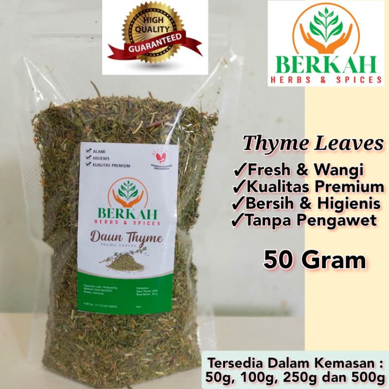 

Daun Thyme Leaves Kering 50gr Kualitas Premium Terbaik Halal Tanpa Pengawet