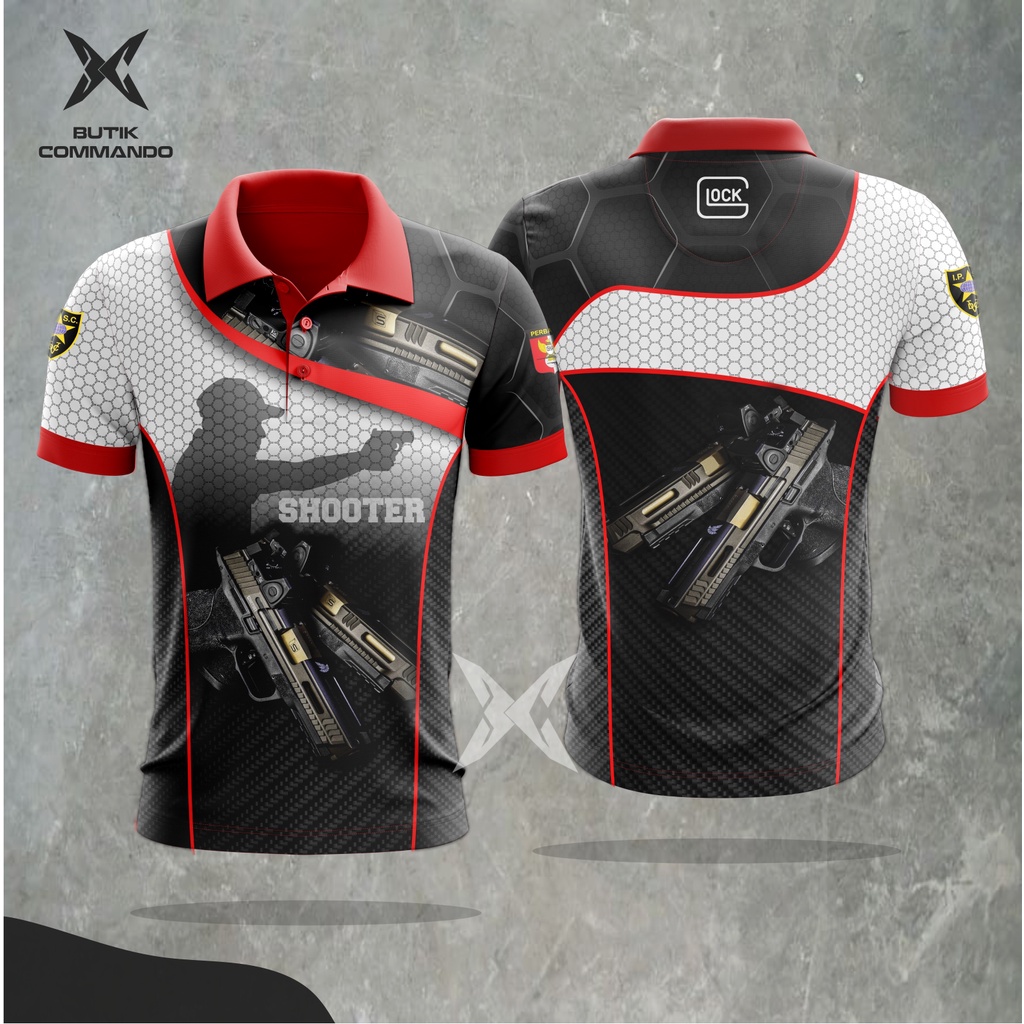 Polo Jersey Glock Fullprint | Kaos Polo Jersey Glock Terbaru