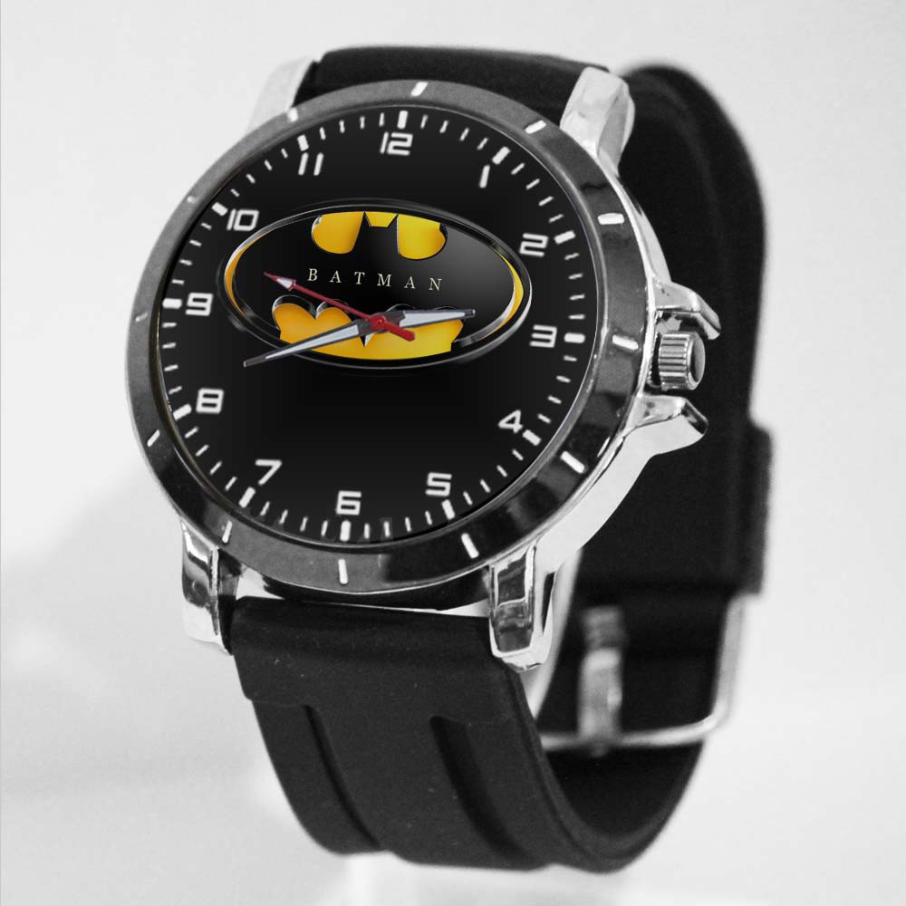 Jam Tangan Rubber Custom Pria/Wanita DC Batman Terbaru