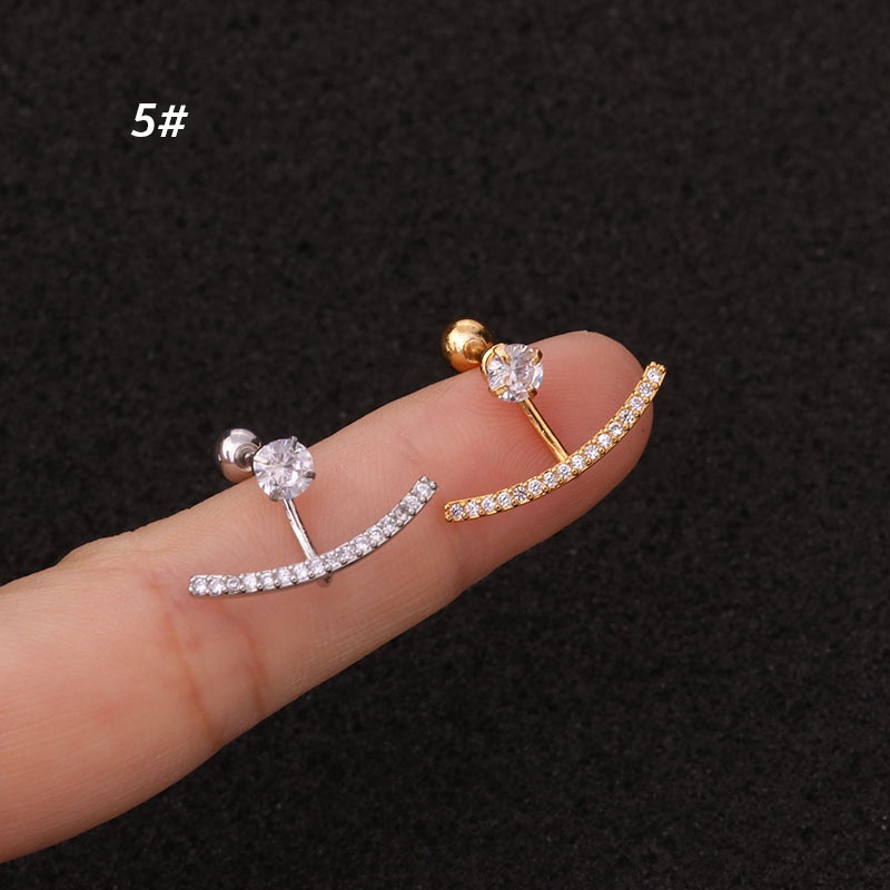 1Pc Newest Tree Star Zircon Pendant CZ Dangle Ear Piercing Jewelry Steel Barbell Daith Earrings Helix Cartilage Studs
