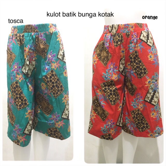 Kulot Batik Bunga Kotak Bahan Katun Stretch