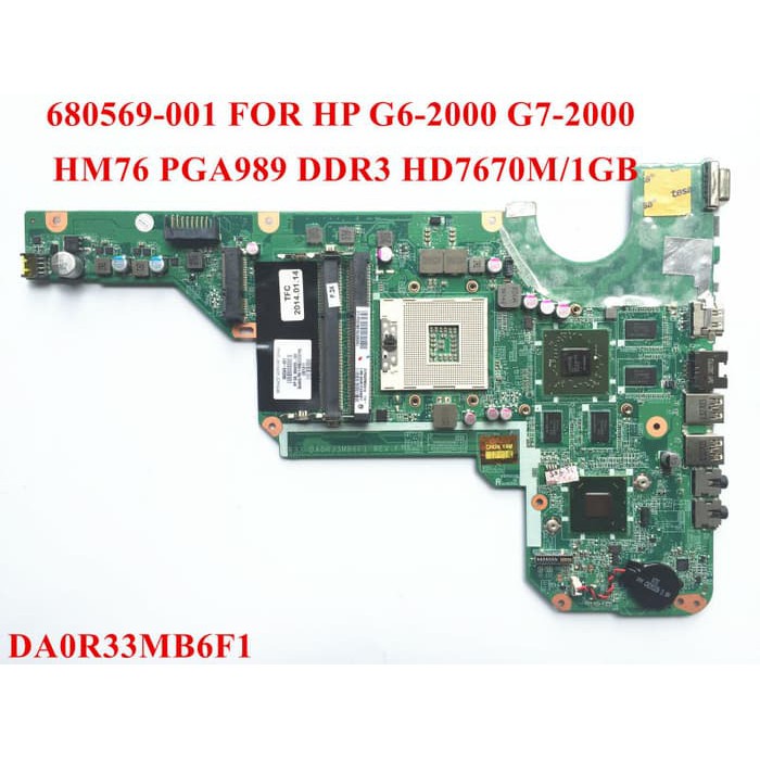 Motherboard HP Pavilion G4-2000 G6-2000 HM65 VGA AMD R33 DA0R33MB6F1