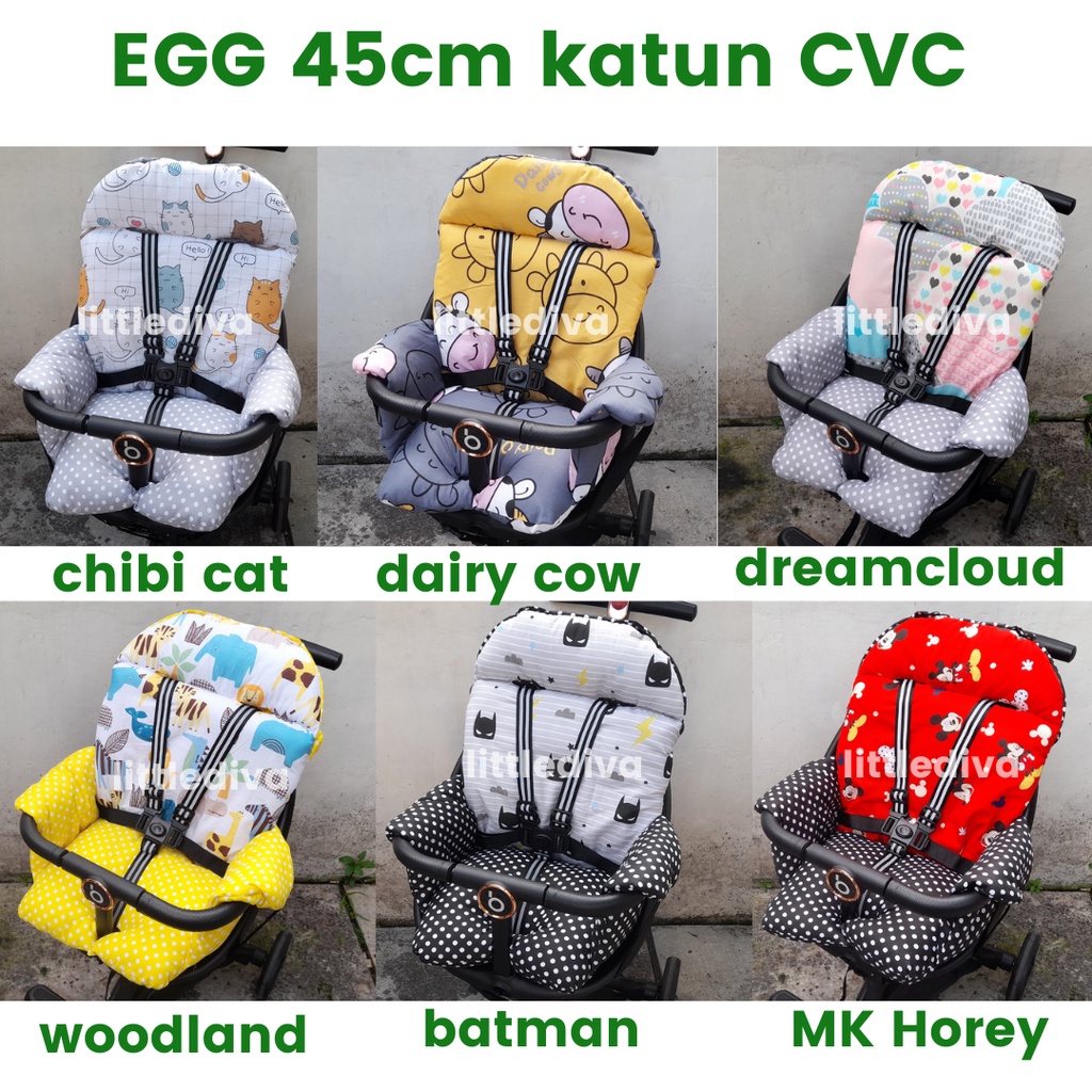 EGG 45  READY Alas Stroller TANPA TALI SEATBELT tinggi 45 cm Motif Dudukan Bantalan Stroler Kereta Dorong Exotic LW120 LW121 LW 120 121 Baobaohao V3 LW959 959 Pasific SP T006 T 006