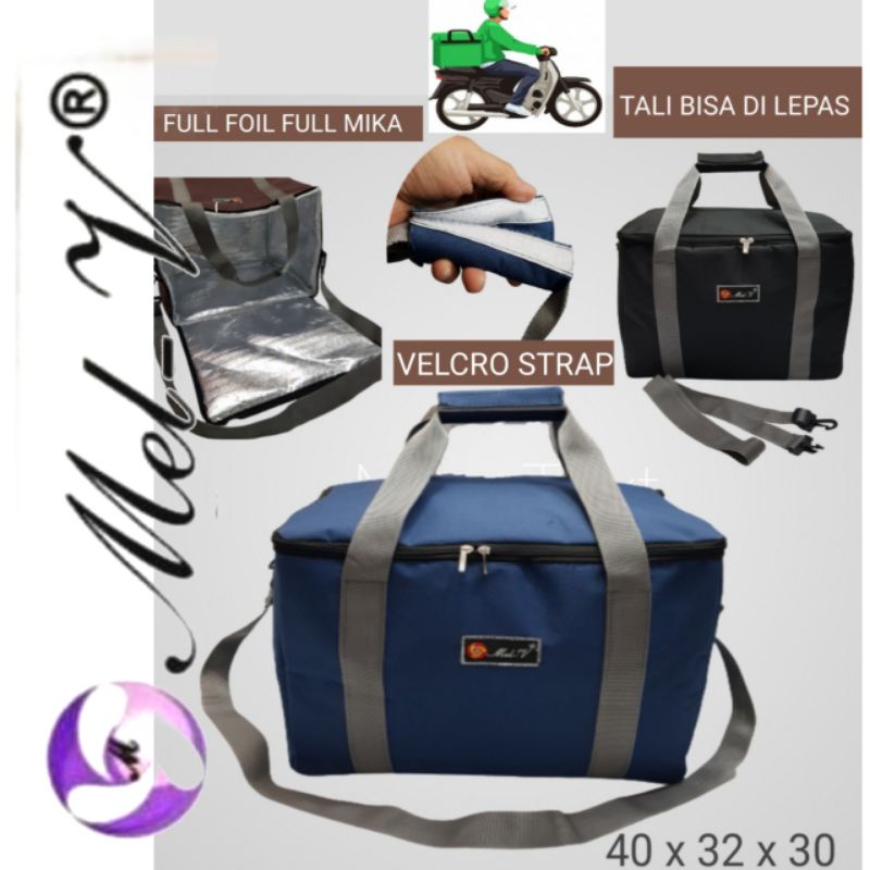 Tas  Delivery TAS  FOOD ANTAR MAKANAN   /  PAKET Tas Ojol ONLINE DELIVERY Tas Kurir  Motor Jumbo  Aluminium foilCooler Bag Pendingin Penyimpan Es Bekal /Tas kurir makanan / TAS DRIVER KURIR / Tas kurir  food bawa makanan / TAS DELIVERY MAKANAN /   MEL-V