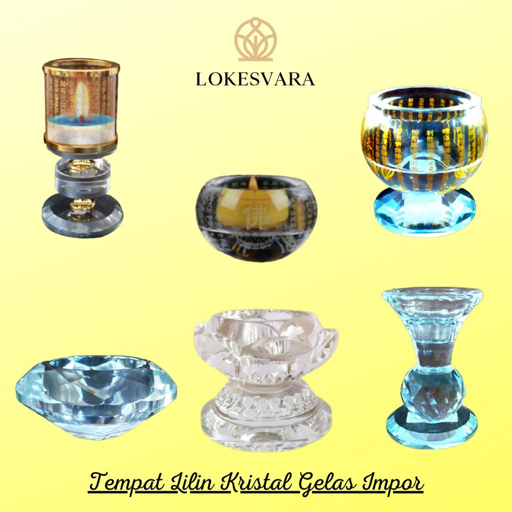 Tempat Lilin | Candle Holder Kristal Gelas Impor