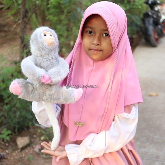 Boneka Monyet Kecil 22cm Murah Lucu - Boneka Monkey Kera Bahan Halus Lembut Kado Anak Souvenir bisa 