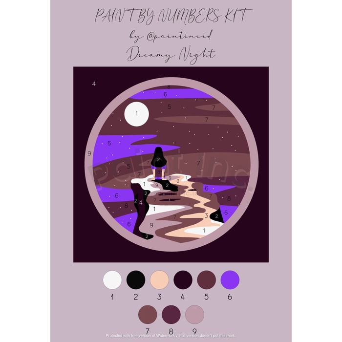 

(TERLARIS) Paint by Numbers Kit: Dreamy Night | Paint Inc. ID | Painting Kit - Tanpa Kuas