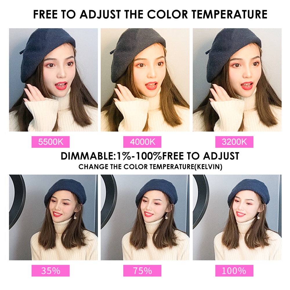 Lampu Halo Ring Light Curve LED Selfie 120 LED 10 Inch with Smartphone Holder + Tripod 190cm