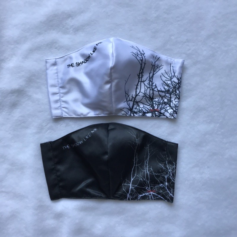 on V taehyung BTS masker kain face mask bykrn handworksbykrn